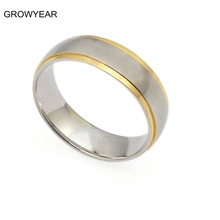 Casual Simple Matt Silver color Gold Color Two Tone Stainless Steel Wedding Ring Women Men Fashion Jewelry Size 7 8 9 10 6 2024 - buy cheap