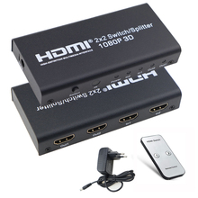 2X2 HDMI Splitter Switcher 2 In 2 Out HDMI Switch Box with IR Remote and Power Adapter Support 3D 1080P For HDTV PC PS3/PS4 2024 - buy cheap