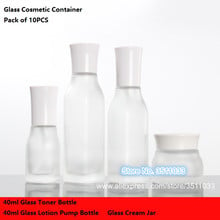 40ml Glass Frosted Cosmetic Toner Liquid Dispenser Container Matte Glass Emulsion Lotion Pump Bottle 50G Refillable Cream Jar 2024 - buy cheap