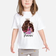 Crianças super mãe bebê meninas t camisa mãe e bebê amor vida vogue kawaii impresso t-shirts amor da mamãe crianças bonito roupas topos 2024 - compre barato