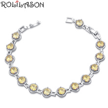 ROLILASON Classic Yellow   Crystal Zircon Glamour Bracelet Fashion mother's day Gift fashion jewelry TB1157 2024 - buy cheap