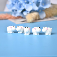 Conjunto de mini animais de ovelha kawaii, 5 peças, micro paisagismo, miniaturas decoração diy acessórios jardim de fadas 2024 - compre barato