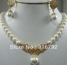 free P&P >>>>>Charmin 8-9mm White Saltwater Pearl necklace & earring Set 2024 - buy cheap