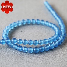 Miçangas de calcedônia azul-6mm, acessórios de artesanato feminino, faça você mesmo, contas soltas 15 polegadas, design de joalheria, atacado 2024 - compre barato