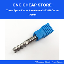 3pcs 6*6*15MM Carbide CNC HRC55 Three Flute Spiral Bit End Mill Tools Aluminum Cutting Bits, CNC Router Tool Engraving Tool 2024 - buy cheap