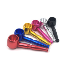 Aluminum alloy wide head pipes Portable Creative Smoking Pipe Herb Tobacco Pipes Gifts Narguile Weed Grinder Smoke Random Color 2024 - buy cheap