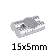 10 шт. 15x5 мм Цилиндрический неодимовый магнит 15 мм * 5 мм сильные редкоземельные магниты Круглый Неодимовый Постоянный магнитный диаметр 15X5 мм 2024 - купить недорого