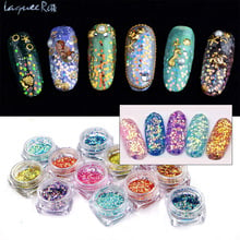 12 Color Glitter Fish Scales Flakes Multichrome Nail Powder Bling Nail Flecks Powder Holographic Shimmer Nail Art Glitter Dust 2024 - buy cheap