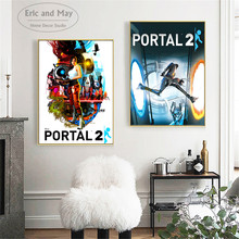 Portal 2 estilo de jogo decorativo moderno fotos de parede para sala de estar tela pintura arte sem moldura cartazes e impressões decoração de casa 2024 - compre barato