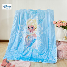 Edredón fino de princesa elsa de frozen azul, funda de algodón con dibujos animados en 3d de disney, decoración para dormitorio de niña, manta para cama, regalo para niños 2024 - compra barato