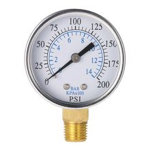 0-14 Bar Air Oil Water Pressure Gauge 1/4" NPT 0-200PSI Manometer 0-14 Bar Side Mount 2024 - buy cheap