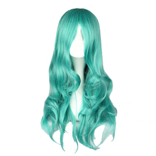 Аниме Sailor Moon Neptune Kaiou Michiru зеленый длинный волнистый вьющийся парик, карнавальный костюм, термостойкие синтетические волосы, женские парики 2024 - купить недорого