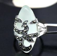 Hot sale new Style >>>>NEW JEWELRY WHITE OPAL MARCASITE 925 STERLING SILVER RING SIZE 7/8/9/6 2024 - buy cheap