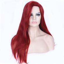 StrongBeauty Женский карнавальный красный парик, Длинные Прямые Синтетические Искусственные волосы 2024 - купить недорого