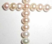 AAA natural white pearl cross pendant necklace 2024 - buy cheap