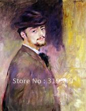 100% de pintura al óleo hecha a mano, lienzo de lino, Autorretrato de Pierre Auguste Renoir, envío gratis por DHL 2024 - compra barato