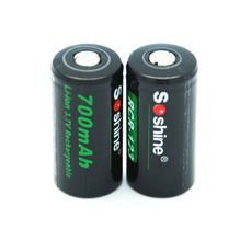 Soshine 3.7v cr123 16340 700mah bateria recarregável de lítio baterias de íons de lítio r123 cr123a para caneta laser led células de lanterna 2024 - compre barato