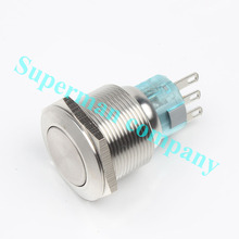 Free shipping 22mm car metal push button waterproof stainless steel Momentary 1NO 1NC press flat round switch 22PY/G.F.KB 2024 - buy cheap