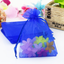 New Fashion 100pcs/lot Royal Blue Organza Bags 7x9cm Small Candy Gifts Jewelry Packaging Bag Cute Gift Bags Jewelry Pouches 2024 - buy cheap