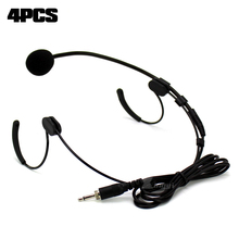 4Pcs 3.5mm Jack Male External Screw Lockable Dual Earhook Headset Mic Headworn Microphone For Wireless Beltpack Transmitter Sing 2024 - buy cheap