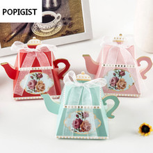 Creative Royal Teapot Wedding Gift Candy Box Baby Shower Favors Gift Paper Boxes Kids Birthday Party Supplies Pink Blue Red 2024 - buy cheap