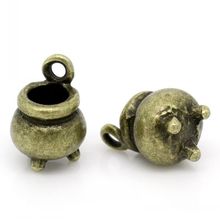 DoreenBeads Charm Pendants Witch Cauldron Kettle Antique Bronze 12x8mm,20PCs 2024 - buy cheap