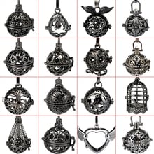 5pcs Black Filigree Pendant Cage Heart Wings Birdcage Flower Ball Diffuser Perfume Locket Pendants For DIY Handmade Jewelry 2024 - buy cheap