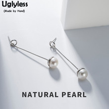 Uglyless Real S925 Sterling Silver Earrings Women Fine Jewelry Natural Pearls Earrings Elegant Lady Evening Dress Brincos Bijoux 2024 - buy cheap