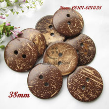 Large buttons 30pcs 38mm coconut buttons for craft decorative scrapbooking accessories wholesale 2 holes 2024 - buy cheap