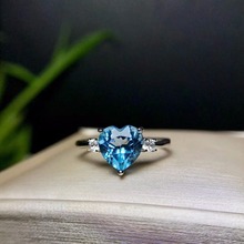 Natural topaz ring, classic style, perfect quality gemstone, 925 silver, especially recommended 2024 - buy cheap