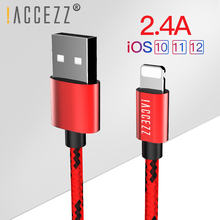 ! ACCEZZ нейлоновый usb зарядный кабель для Iphone X XS Max XR 5S 6S 6 7 8 5C Plus, кабель для быстрой зарядки и передачи данных 2024 - купить недорого