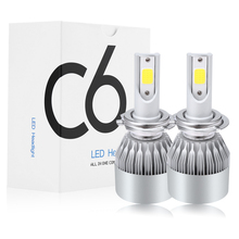 2pcs C6 LED Car Headlights 80W 8000LM COB Auto Headlamp Bulbs H1 H3 H4 H7 H11 9005 9006 HB3 HB4 Car Styling Led Lights Bulbs 2024 - buy cheap