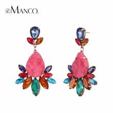 eManco women's trendy luxury dangle earrings red resin flower pendant classic earrings New Fashion Earring Jewelry Accessories 2024 - buy cheap