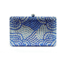 Bolsos de mano de noche para mujer, bolso de mano de cristal azul para boda, con diamantes de imitación, noche, bandolera cruzada 2024 - compra barato