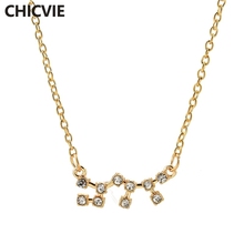 Chicvie colar com pingentes de constelação, colar feminino de ouro e zircônio cúbico, joia de cristal, conjunto de pingentes para casamento 190063 2024 - compre barato