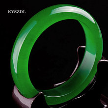 KYSZDL NEW Natural Green Jade Stone Bangle Lcy Species Fashion Jewelry Womens Bracelet For Gift Box 2024 - buy cheap