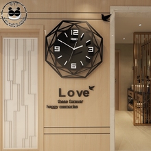 Reloj de pared acrílico grande y silencioso, reloj colgante de cuarzo negro Digital 3D con pegatinas de pared para cocina, diseño moderno 2024 - compra barato