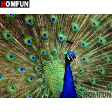 HOMFUN 5D DIY Diamond Painting Full Square/Round Drill "Animal peacock" Embroidery Cross Stitch gift Home Decor Gift A09389 2024 - buy cheap