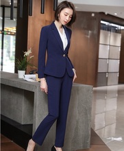 High Quality Fabric 2019 Spring Autumn Business Suits With Pants and Blazer Coat For Women Office Work Wear Pants Suits 2024 - buy cheap