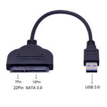 CHIPAL 10 шт. 5 Гбит/с USB 3,0 к SATA 3,0 7 + 15 22Pin Кабель-адаптер USB3.0 к последовательному преобразователю ATA III для жесткого диска 2,5 дюйма SSD 2024 - купить недорого