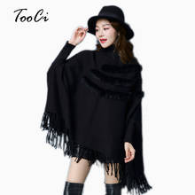 New Fashion Spring Lady Red Wedding Real Rabbit Fur Cloak Pullover Lady  High Collar Bat Sleeves Tassel Poncho Women Coat 2024 - buy cheap