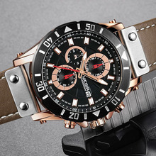 2019 Top Brand Luxury Brown Leather Watch Men Business Casual quartz Wrist Watches Military Wristwatch waterproof Relogio whatch 2024 - buy cheap