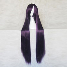 Disfraz de Super Danganronpa 2 Mikan Tsumiki, púrpura y negra, 100CM de largo, peluca y gorro gratis 2024 - compra barato