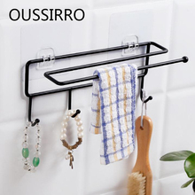 Metal Material Bathroom Multifunctional Shelf Cabinets Iron Paste Racks Kitchen Towel Rack Housewares Hook Cabinet Storage Rack 2024 - buy cheap