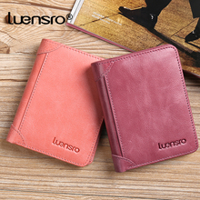 LUENSRO 2021 New Small Women Wallets Short Female Genuine Leather Women Wallet Card Holder Coin Purse Pockets Mini Wallet Ladies 2024 - buy cheap