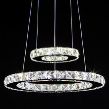 Современная светодиодная Подвесная лампа Wonderland с 1-4 кольцами, роскошный светильник из нержавеющей стали с кристаллами, креативный офисный, гостиничный, домашний, гостиной 2024 - купить недорого