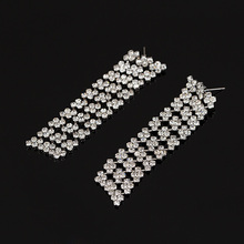 YFJEWE Wholesale Luxury Long Crystal Fashion Drop Earrings Wedding Silver color Earrings For Women Jewelry Accessories E309 2024 - buy cheap