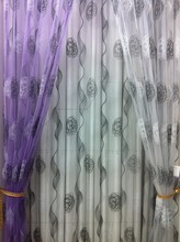 CS 103 tulip floral design rustic voile sheer Curtain fabrics luxury tulle panel for bedroom window Jacquard sheet 2024 - buy cheap