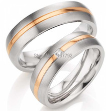 2014   custom tailor vogue jewelry  rose gold color titanium engagement wedding ring sets 2024 - buy cheap