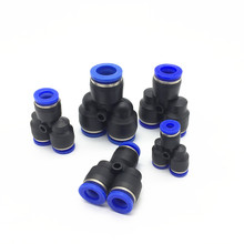 Pneumatic fitting quick push in connector PY-4 PY-6 PY-8 PY-10 PY-12 4mm 6mm 8mm 10mm 12mm Y-type 3-way 2024 - buy cheap